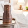 Pure Copper Bedroom Water Bottle with Inbuilt Glass, Hammered Antique Design - Drinkware & Storage Purpose, Volume 950 Ml (Pack of 1)