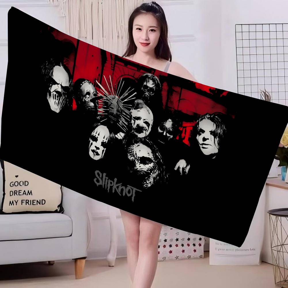 Jmg Household Supplies S-S-Slipknotes Band Microfiber Printed Beach Towel Mountain Climbing Yoga Beach Swimming Running Absorbent Soft Towel
