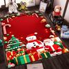 Festive Christmas Scene with Santa Claus Non-slip rug suitable for living room and bedroom sofas.