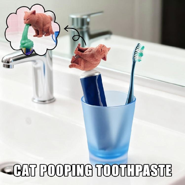 3D Printed Kitten Vomit Toothpaste Cap Cover Lid Anti Waste Design For Family Replacement Cap