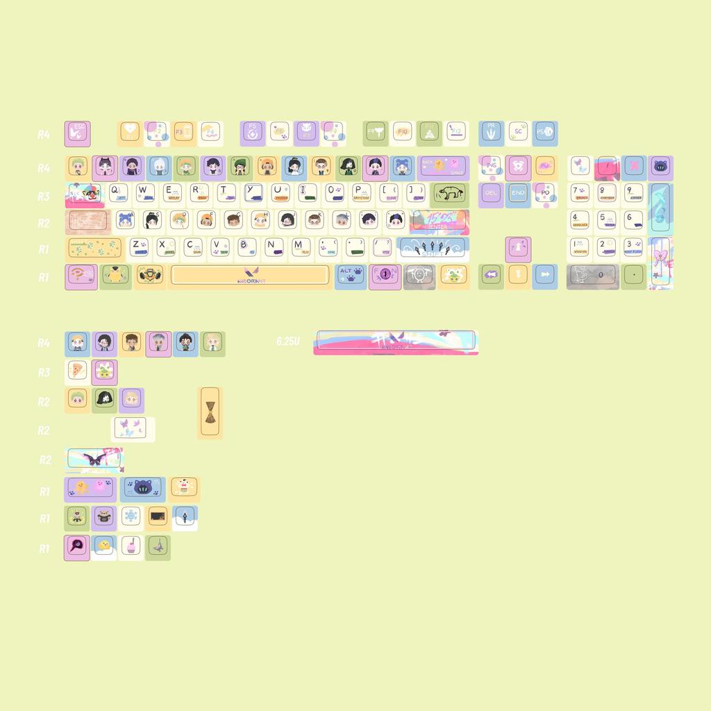 MAIMOOO Keycaps Jett Omen Reyna VALORANT Cherry PBtQ Version Cute Adaptation Magnetic Switch Game Keyboard Keycaps