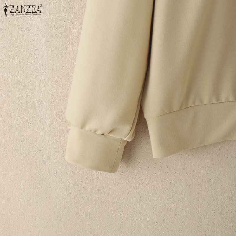 ZANZEA Women Hoodies Casual Loose Long Sleeve Pullover Sweatshirts