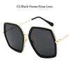 New Oversized Square Sunglasses Women Luxury Brand Designer Vintage Sunglass Fashion Big Frame Sun Glasses UV400 Lentes