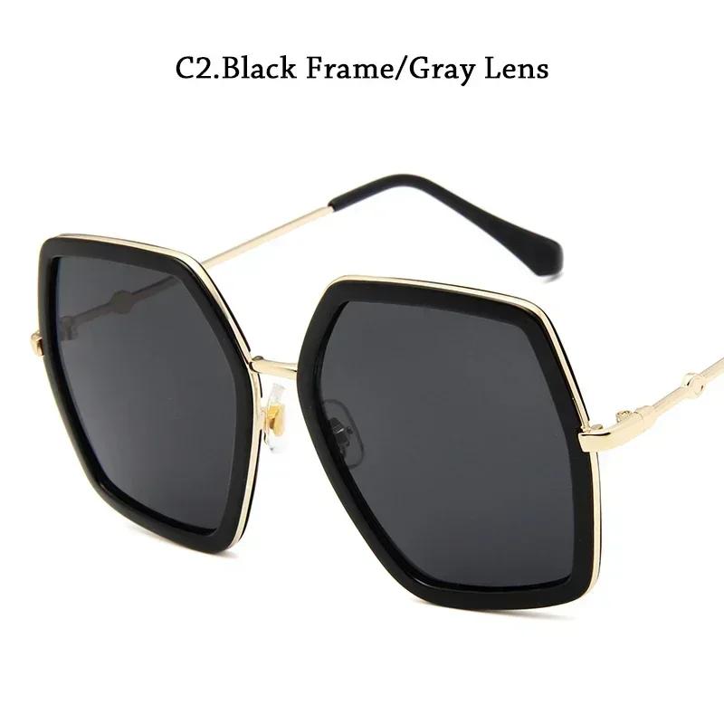 New Oversized Square Sunglasses Women Luxury Brand Designer Vintage Sunglass Fashion Big Frame Sun Glasses UV400 Lentes