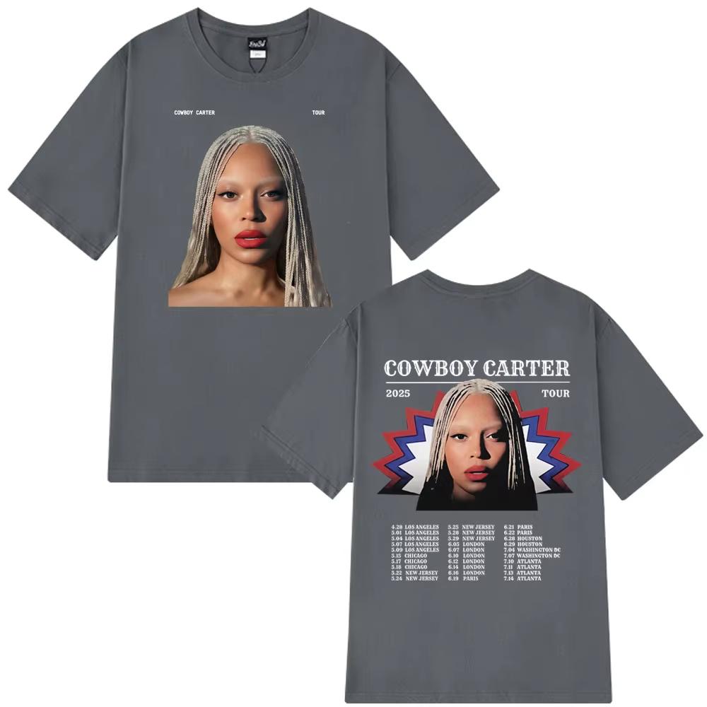 Beyonce Cowboy Carter Tour Merch 2025 T Shirt Men Women Fashion Hip Hop T Shirt Cotton Summer Short-sleeved Casual Male T Shirts6