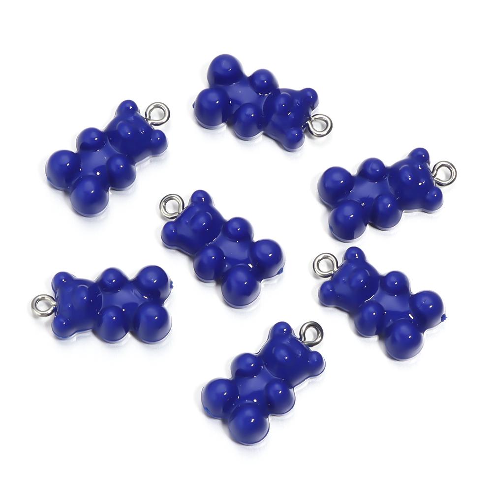 10Pcs/Lot 22×12mm Acrylic Pendant Macaron Colored Mini Bear Pendant For Diy Cute Necklace Earrings Gift Jewelry Accessories
