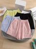 Women's High-Waist Korean Style Wide-Leg Three-Quarter Cotton Sports Shorts - Slimming and Trendy Summer Wear