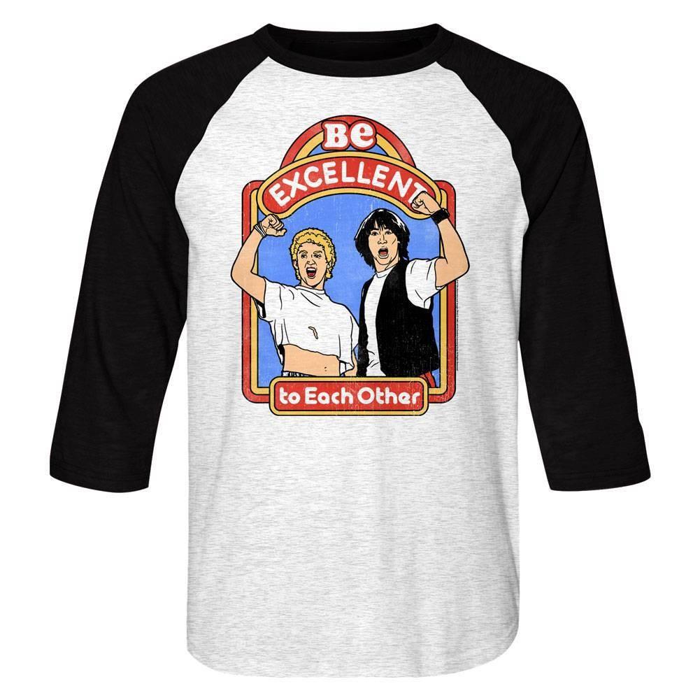 Bill Ted Be Excellent Storybook Men Raglan Shirt S