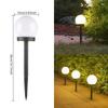 Solar Powered LED Round Ball Light Waterproof Outdoor Lawn Lamp Landscape Lighting Ground Plug for Garden Pathway Villa Decor