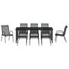 Garden Dining Set 9 Pcs Black Powder Coated Steel
