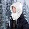 Fashion Winter Warm Hat Thickened Windproof Ear Protection Hat Keep Warm Neck Warmer Integrated Scarf Hat Set Outdoor