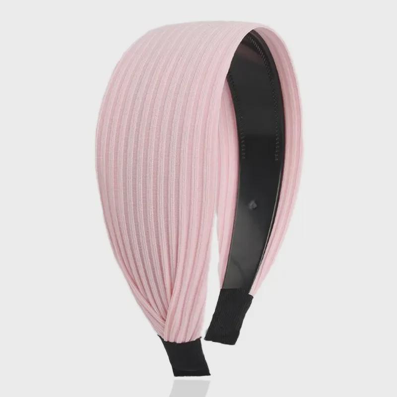 Mori Girl din țesătură coreeană Bentita cu boruri largi pentru femei - Accesoriu pentru păr de culoare uni