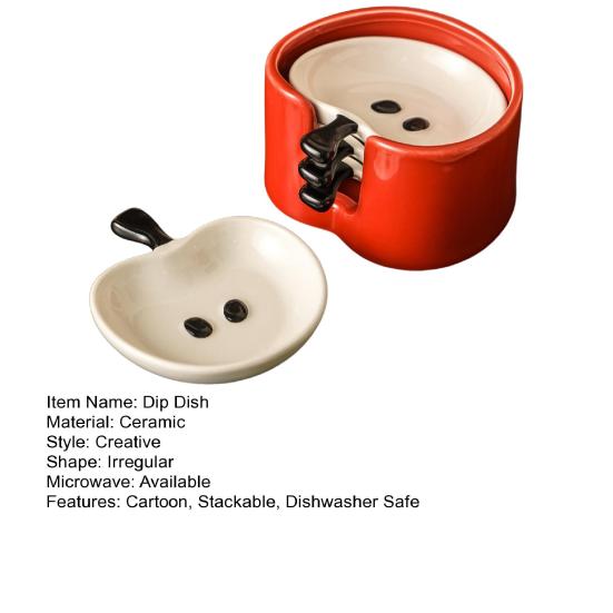 Set di 4 ciotoline in ceramica per salse Piccole ciotole per salse e condimenti Impilabili Lavabili in lavastoviglie Ciotoline da portata per feste Snack per barbecue