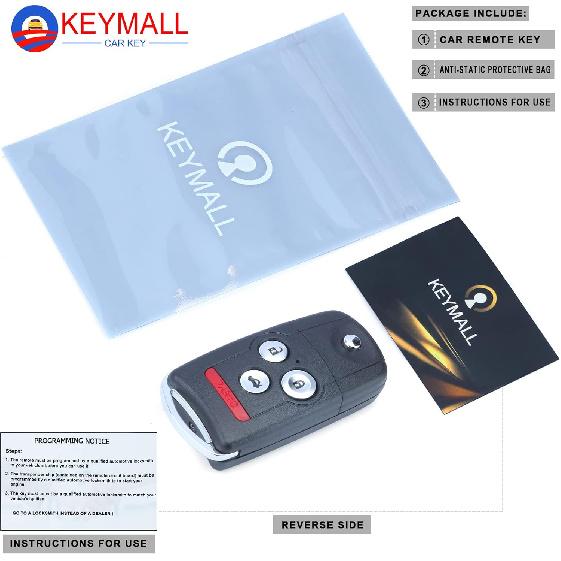 Car Key Fob Keyless Entry Remote Replacement for Acura MDX/RDX 2007 2008 2009 2010 2011 2012 2013 FCC ID:N5F0602A1A P/N:35111-STX-316 4 Buttons