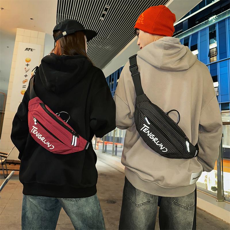 Letter Crossbody Bag Men's Chest Bag Sports Waist Bag Women's Mobile Phone Shoulder Bag