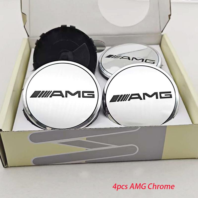 4Pcs 75mm Car Floating Wheel Center Hubcaps For Mercedes Benz W204 205 A B C E S CLA CLK ML GLK GLA GLB GLC CLA AMG Accessories