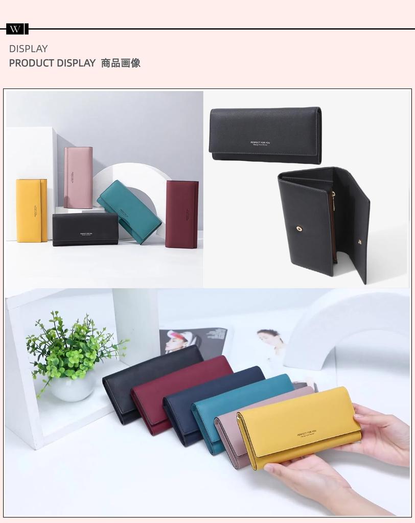 Smomo Women's Long Wallet, Large Capacity, Coin Purse, Card Slots, Multifunctional, Synthetic Leather, Cute and Stylish, Casual