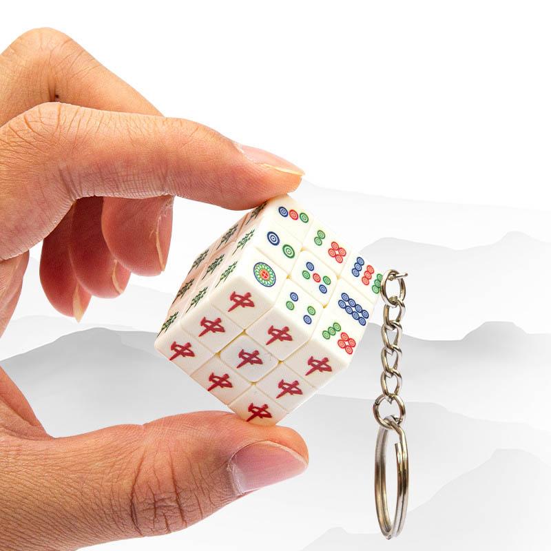3x3 Mahjong Speed Third-order Magic Cube Mini Mahjong Puzzle Magic Cube Professional Rotation Cube Fidget Fun Digital Magic Cube