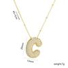 Elegante Collana con Ciondolo Alfabeto in Oro 18 Carati Placcato Zircone