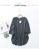 Women's Korean-Style Summer Cotton Linen Round Neck Shirt, Loose Fit, Mid-Sleeve, Plus Size Casual Top