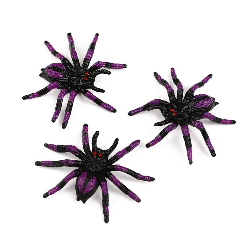 5Pcs Realistic Plastic Spiders Halloween Party Decoration for Home Indoor Outdoor Spider Web Haunted House Spooky Horror Props