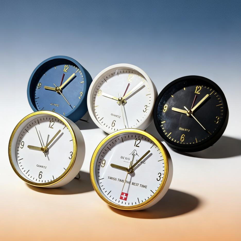 Nordic Simple Mute Alarm Clock - Portable Student Wake-Up Artifact Standard Packaging золотой