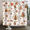 Merry Christmas Shower Curtain Winter Snow Santa Claus Christmas Trees Decor Bath Curtains Waterproof Bathtub Screen