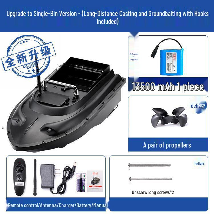 Smart 600m Remote Control High-Power Bait Boat with Constant Speed Cruise & Auto Unhooking Function for Fishing.