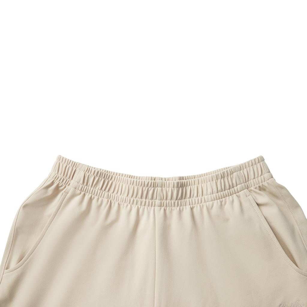 Li Ning Sports Lifestyle Series Solid Color Mid Waist Breathable Versatile Straight Leg Casual Pants Women bottoms Coastal-Gray AKLV200-2