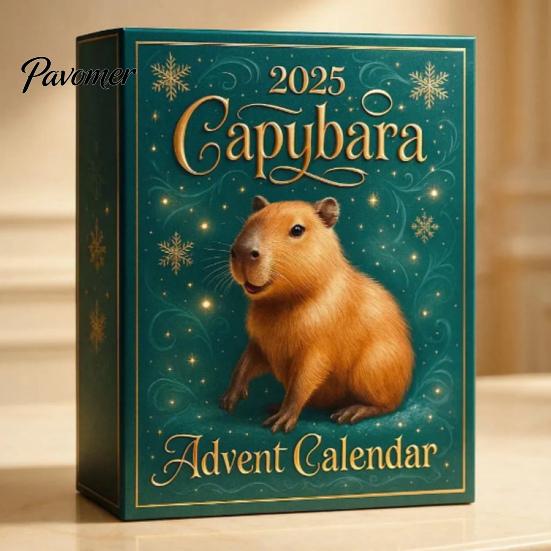 Chilliest Holiday Countdown 2025 Capybara Advent Calendar 24 Days Christmas with Quirky Decor Pcs 2D/3D Ornaments Surprise Gift for Whimsical