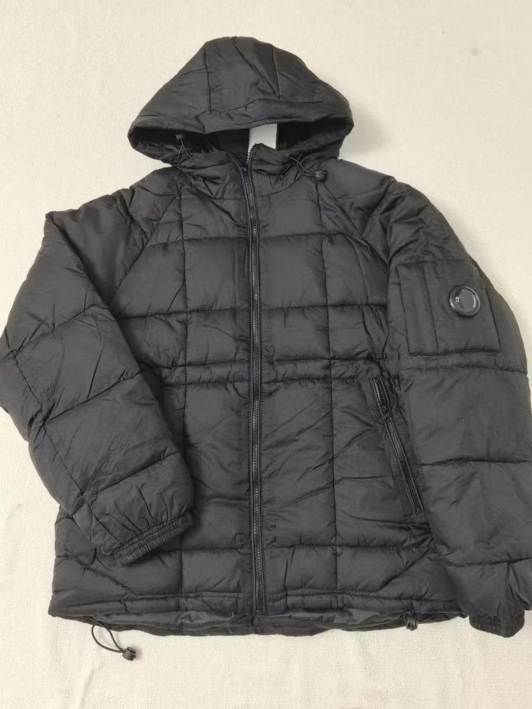 New CP Trendy Outdoor Hooded Patchwork Down Jacket - European/American Winter Warm Coat