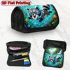 1pc Large Capacity Underwater Themed Raccoon Pencil Case Suitable For, Office & Travel - Double Layer Flip Cover with Zipper Closure, Blue Raccoon Des