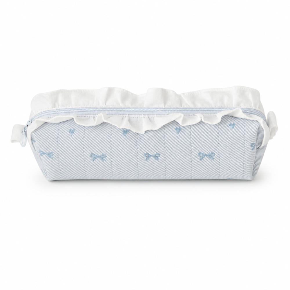 Korean Style Ballet Pencil Case Ruffle Lace Bow Embroidery Pencil Pouch Large Capacity Stationery Organizer Students