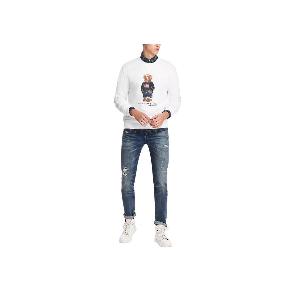 Polo Ralph Lauren Ayı Grafik Baskılı Bisiklet Yaka Polar Sweatshirt Erkek sweatshirt 710749332-003