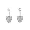 Zircon Inlaid Leopard Head Navel Ring Body Piercing Belly Button Jewelry
