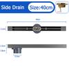Black Floor Drain 30 40 50cm Kitchen WC Bathroom Shower Large displacement Linear Drainage Side Floor Drains 304 Stainless Steel