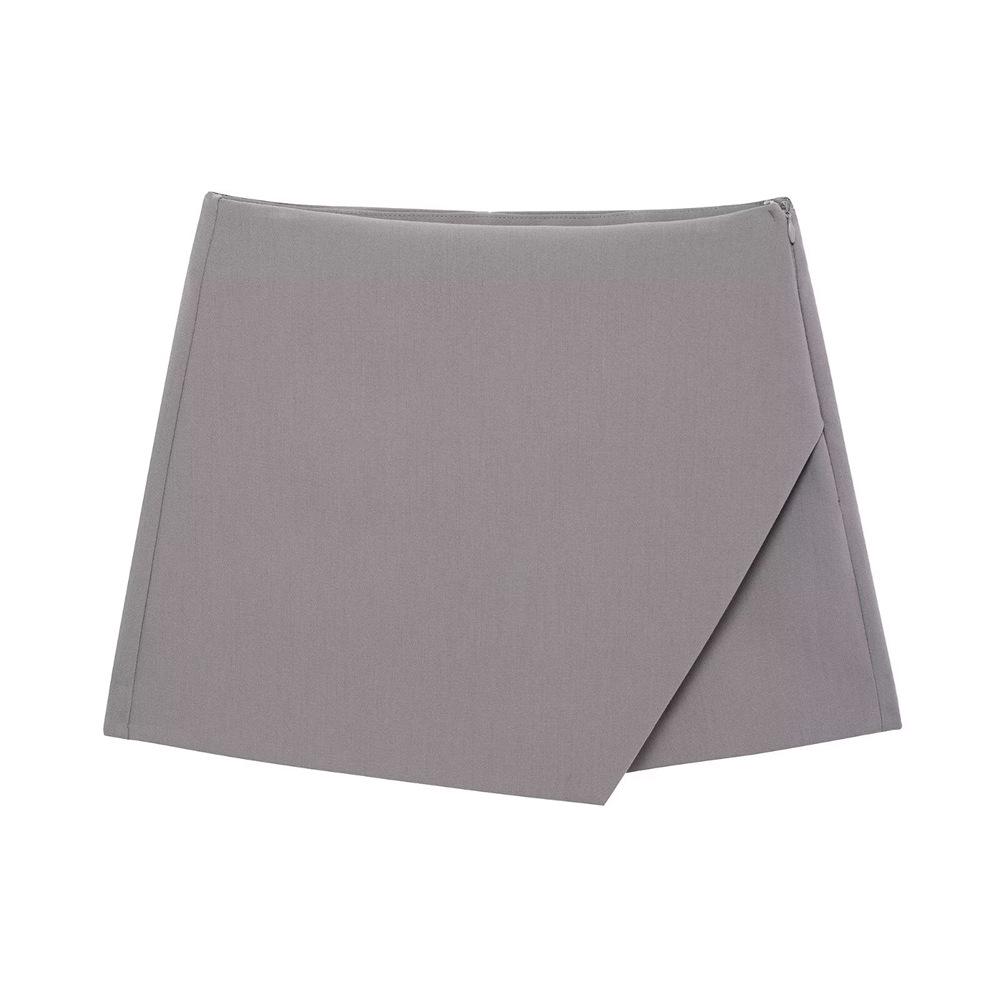 

Женские узкие асимметричные кюлоты с высокой талией на весну 2025 года L серый