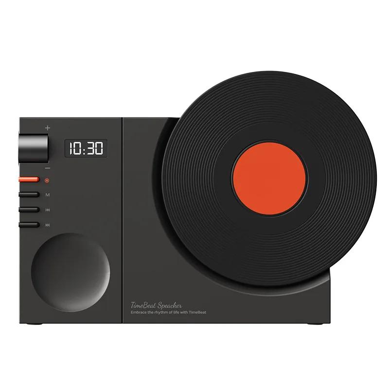 Mini Retro Bluetooth 5.3 Speaker with AUX Playback Wireless Hifi Retro Film Sound Music Box with Clock Display Support TF Card