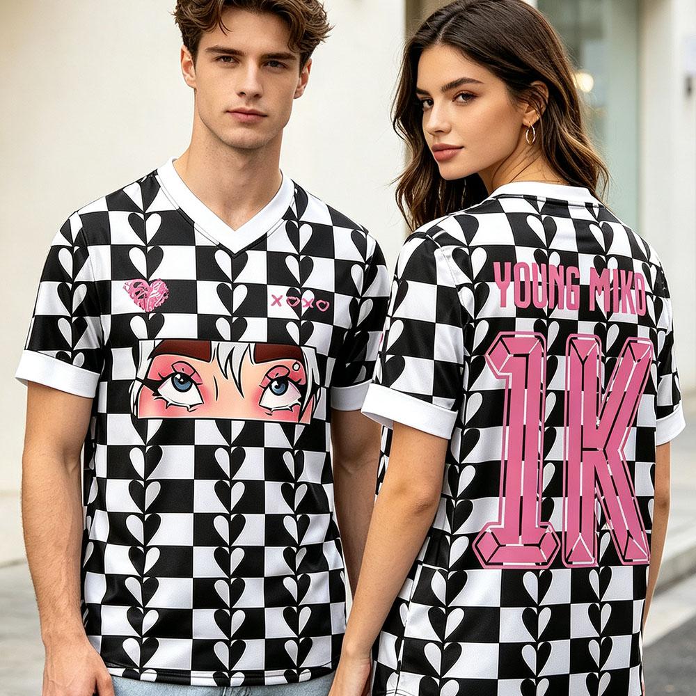 Women Men Football Tees Young Miko Design Graphic Soccer Jersey Short Sleeve Loose Summer Male T-shirt Casual Soft Unisex Tshirt
