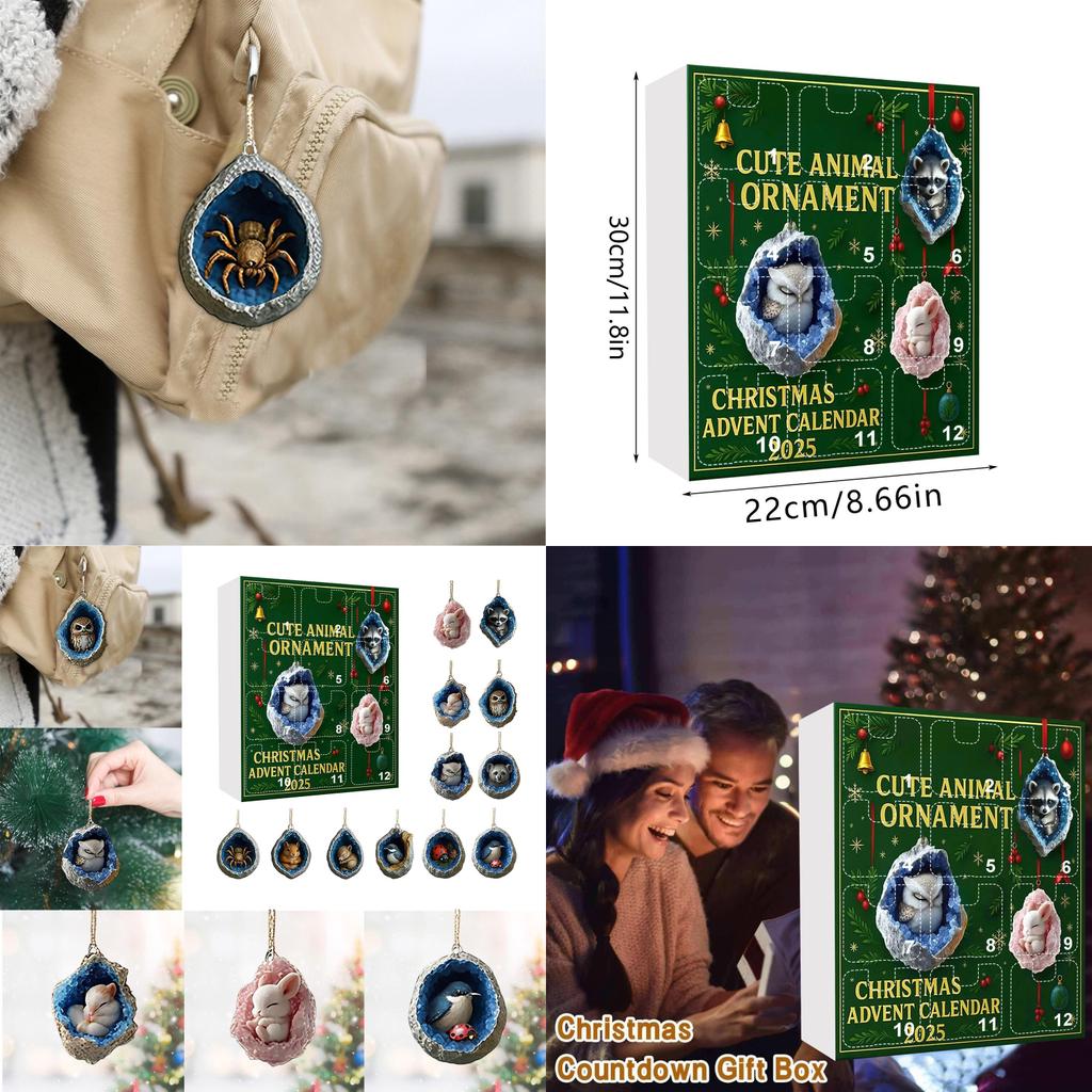 Animal Christmas Blind Box Decorations With Acrylic Style For Holiday Parties And Gifting