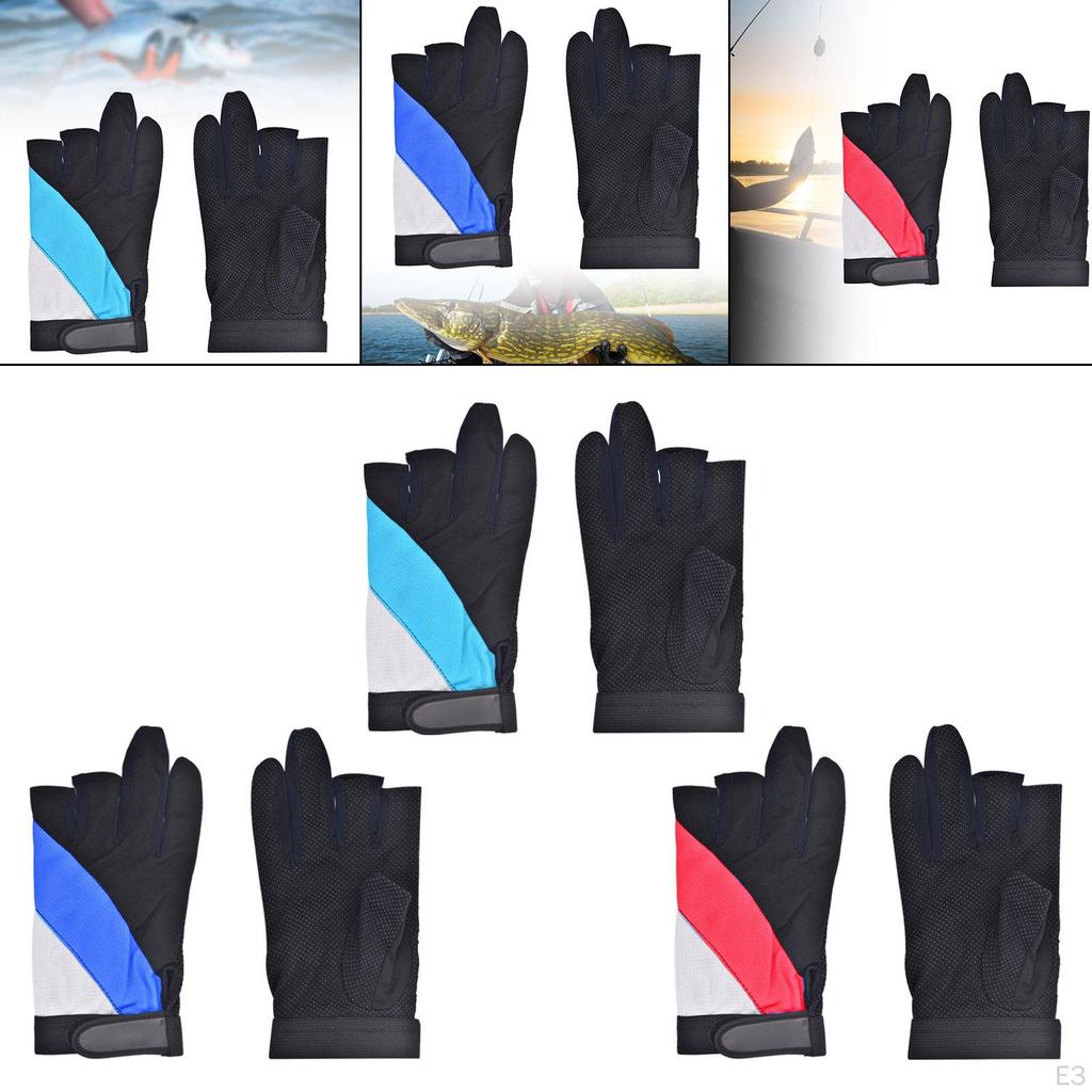 3 Cut Finger Gloves Cycling Fingerless Protective for Picnic Kayaking Motorcycling