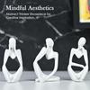 Set aus 3 weißen Harz-Denkerstatuen – Abstrakte moderne Kunst für Zuhause, Büro und schicke Dekoration, Nachdenkliches Geschenk für jeden Anlass