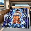 1PC Manta de Franela con Estampado de Son Goku, Alta Calidad para Todas las Estaciones, Decoración del Hogar, Calidez y Comodidad, Perfecta para Regalos de Navidad