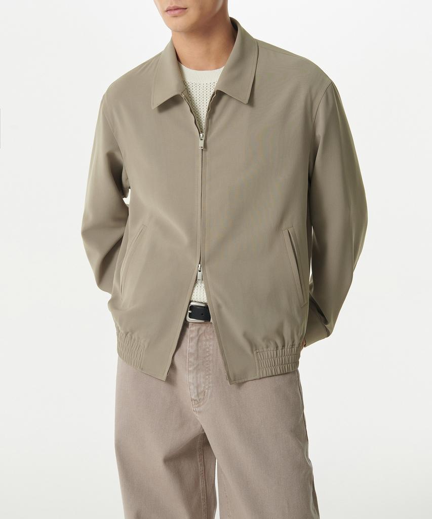 Musinsa Standard Linen-Like Minimal Blouson Jacket [Grayish Beige]