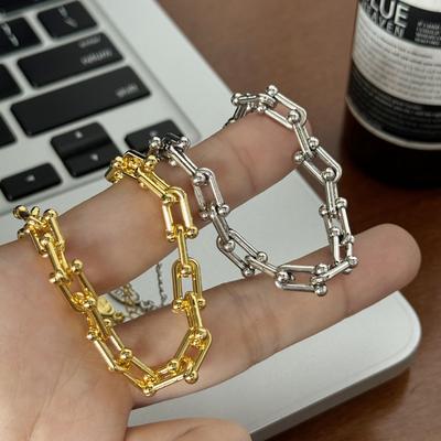 High-End U-Shaped Horseshoe Bracelet Women'S Personality Trend Gold Simple Geometric Chain Accessories