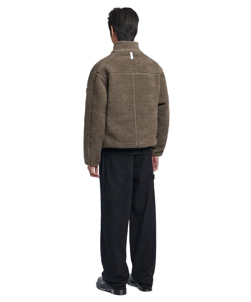 Nomanual Trace Sherpa Fleece Jacket - Khaki Gray