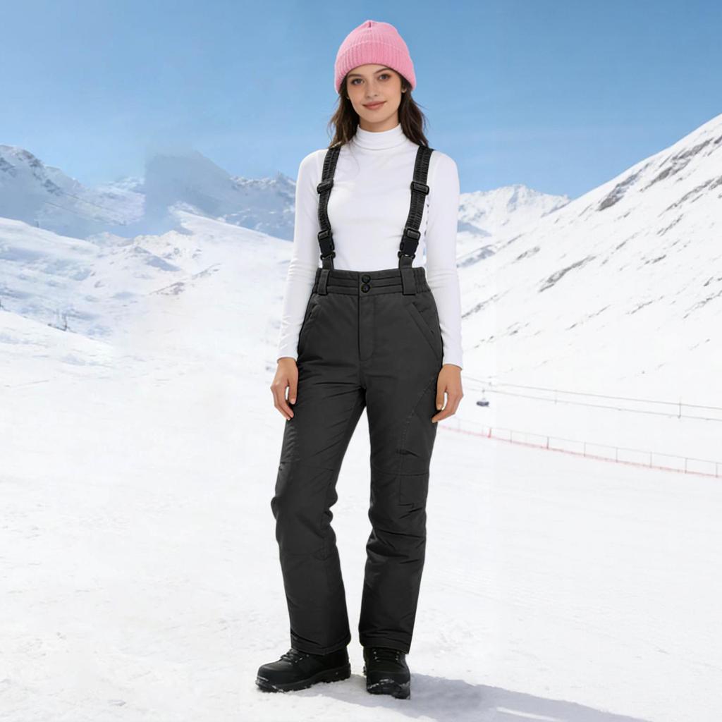 Ski Pants Women Insulated Ski Bib Overalls Snowboarding Pants Adjustable Shoulder Strap Snowsuit