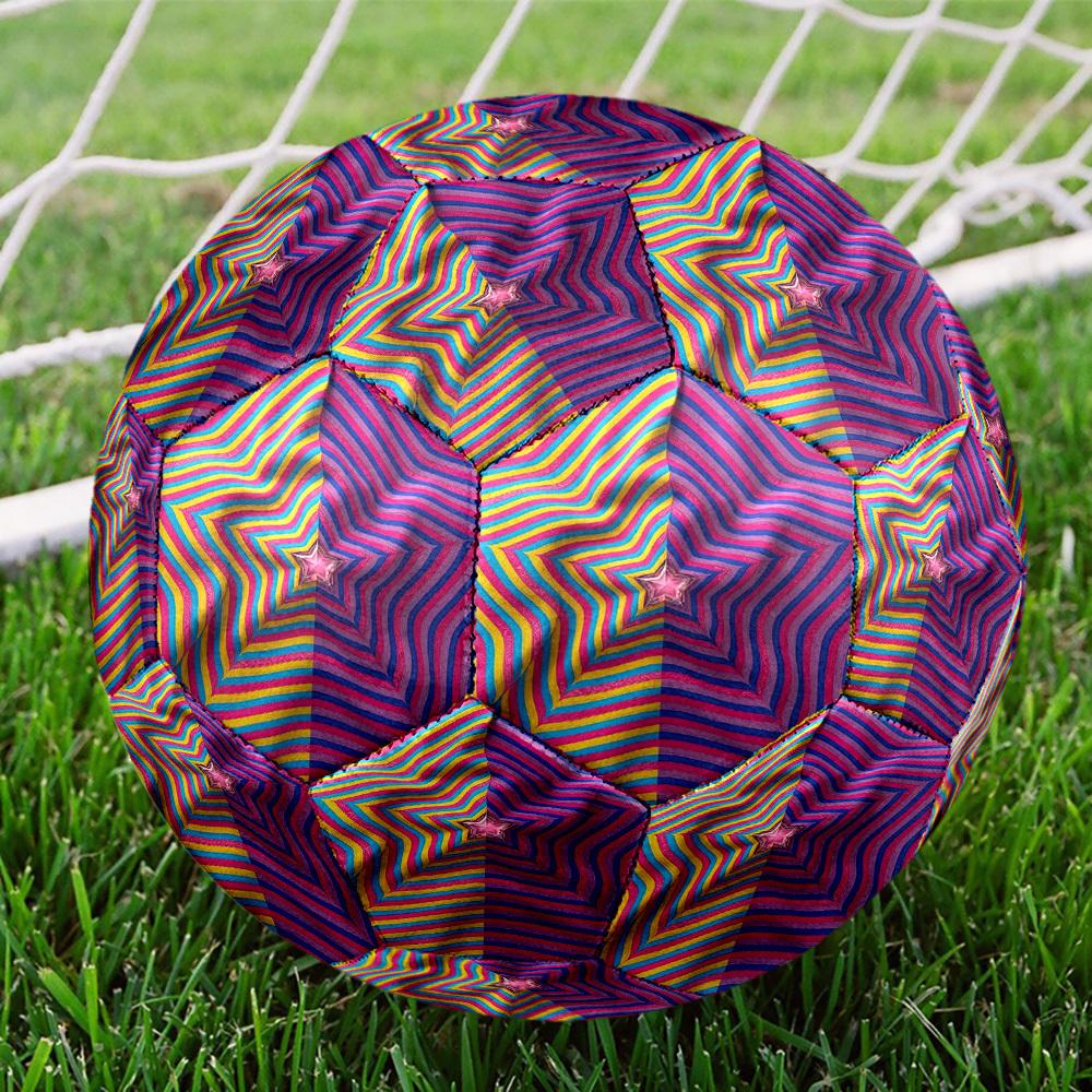 1pc Colorful Star Theme Soccer Ball Football, Size 5, Lightweight PVC, Outdoor Training Soccer Ball,Gift J6146