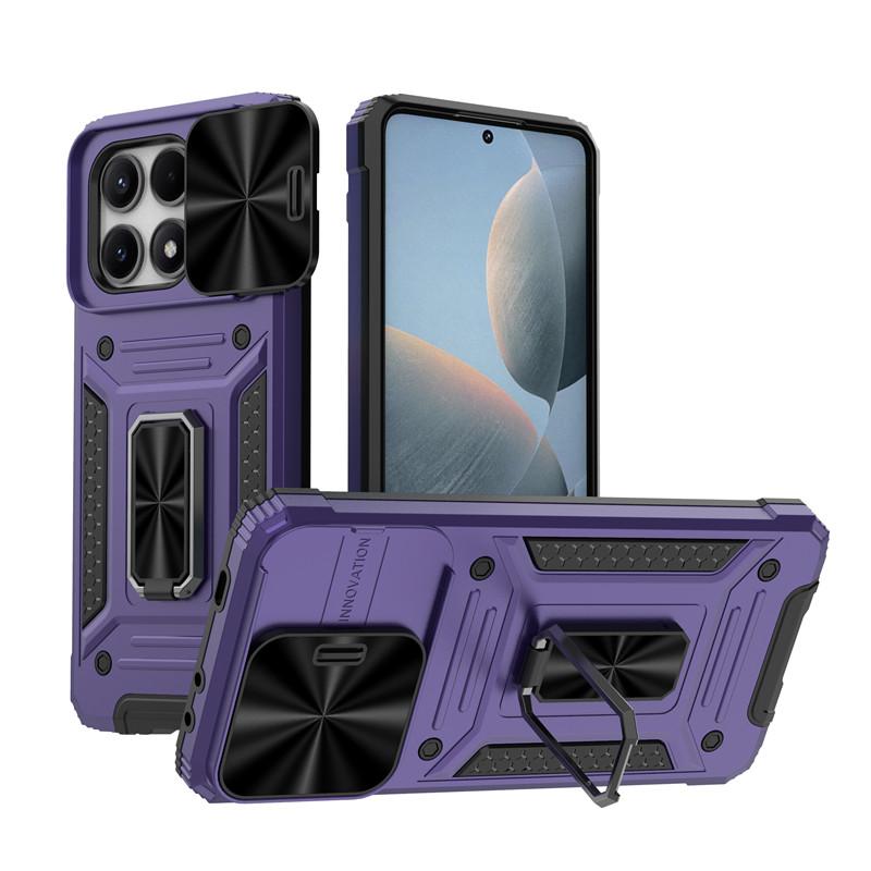 For Xiaomi Poco X6 Pro Case Poco X6 Pro 5G Cover Ring Bracket Slide Camera Protector Bumper Phone Cases For Xiaomi Poco X6 Funda