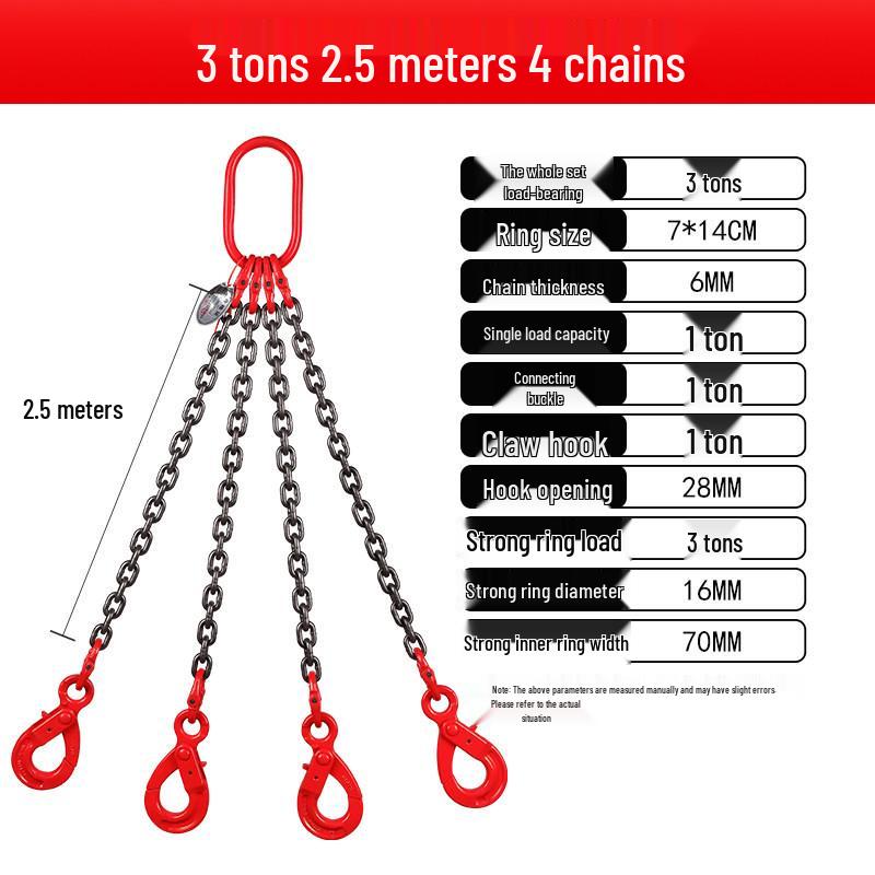 Double Hook Self-Locking Safety Lifting Chain for Crane, 2-3 Tons Capacity